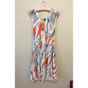 Komarov Dress Watercolor Abstract Fit Flare XS